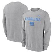 UNC Jordan Brand Primary Stack Club Fleece Crew